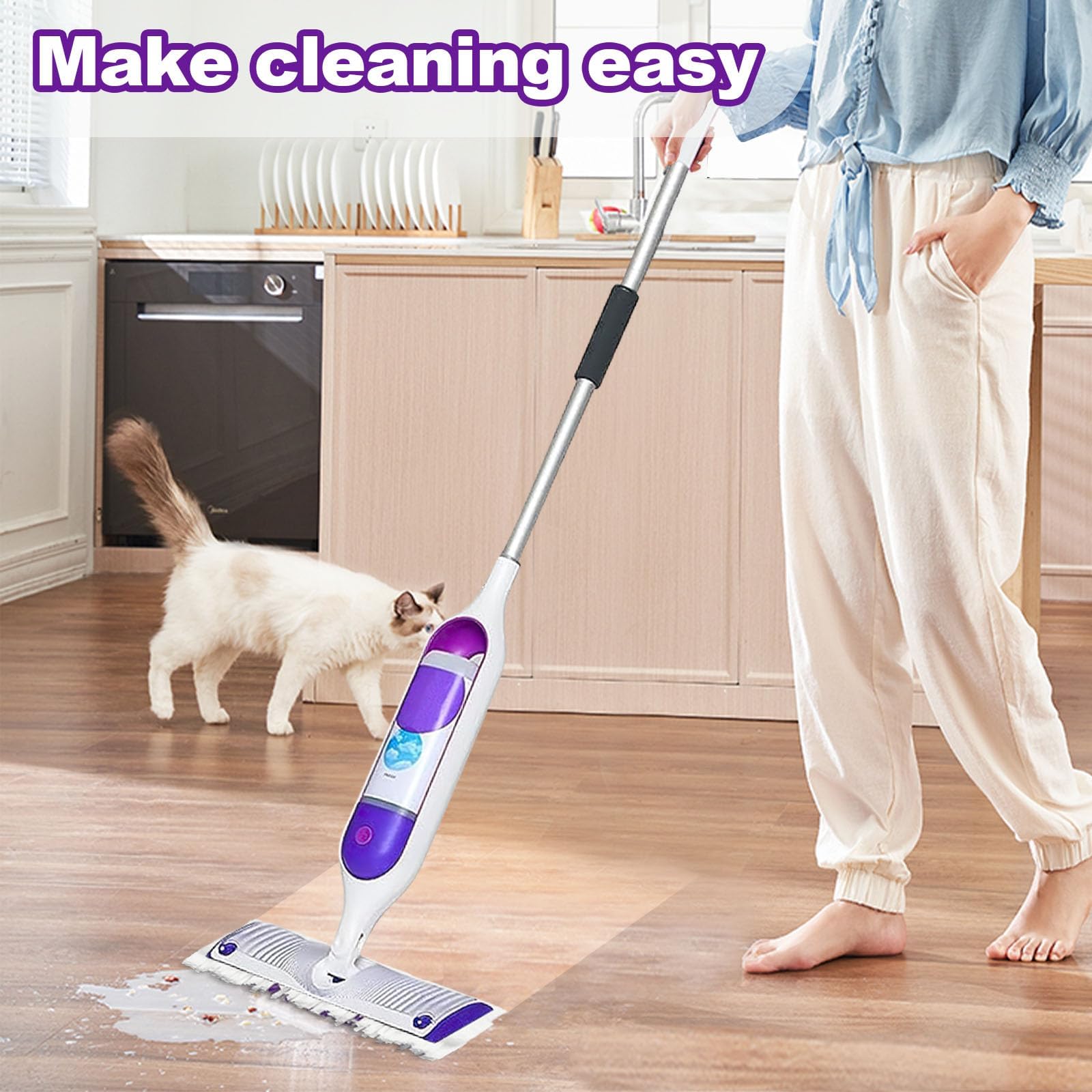 Paquete de 30 almohadillas de repuesto para fregona Swiffer PowerMop multisuperficie, almohadillas de repuesto desechables compatibles con Swiffer Power Mop para almohadillas húmedas Swiffer