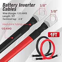 Vista 2 de Cable de batería 1/0 AWG 1/0AWG Calibre Cables de inversor de batería para automotriz, solar, marino, barco, RV, automóvil, motocicleta