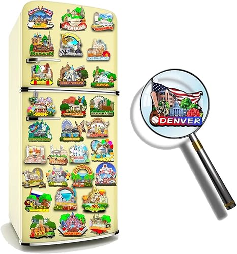 Miniatura 4 de Imán de madera para nevera de Denver Colorado, Estados Unidos, monumentos 3D, recuerdos coleccionables, decoración hecha a mano -1227