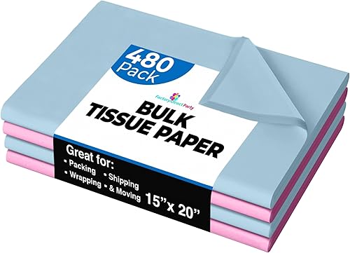 Miniatura 46 de Crown 480 hojas paquete a granel, papel de regalo – resma de papel – 15 x 20 pulgadas Papel de regalo para álbumes de recortes, arte y manualidades