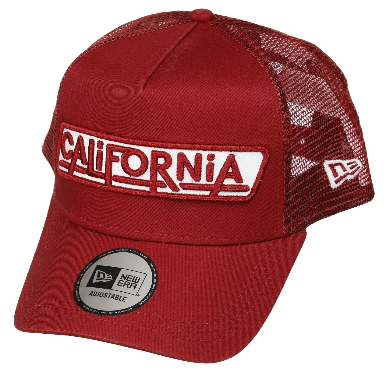 New EraAdjustable A-Frame Trucker Cap - USA California Scarlet