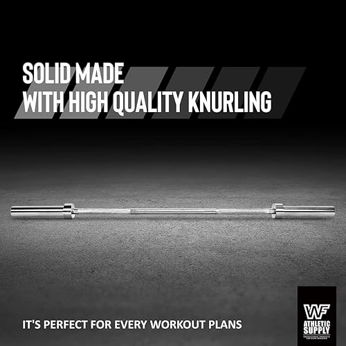 Miniatura 4 de CAPHAUS Barra olímpica de 5 pies para placas de peso de 2 pulgadas, barra de acero sólido para hombres y mujeres, barra de pesas para gimnasio en