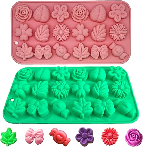 Miniatura 12 de Paquete de 2 moldes de silicona para chocolate, pies, botella de una sola pieza, carro, oso, molde de silicona para dulces, gomitas, pasteles