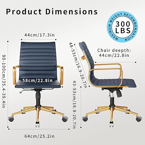 Miniatura 23 de Silla de oficina giratoria con reposabrazos y ruedas, cómodo asiento ajustable para juegos para adultos, silla de trabajo resistente para oficina en