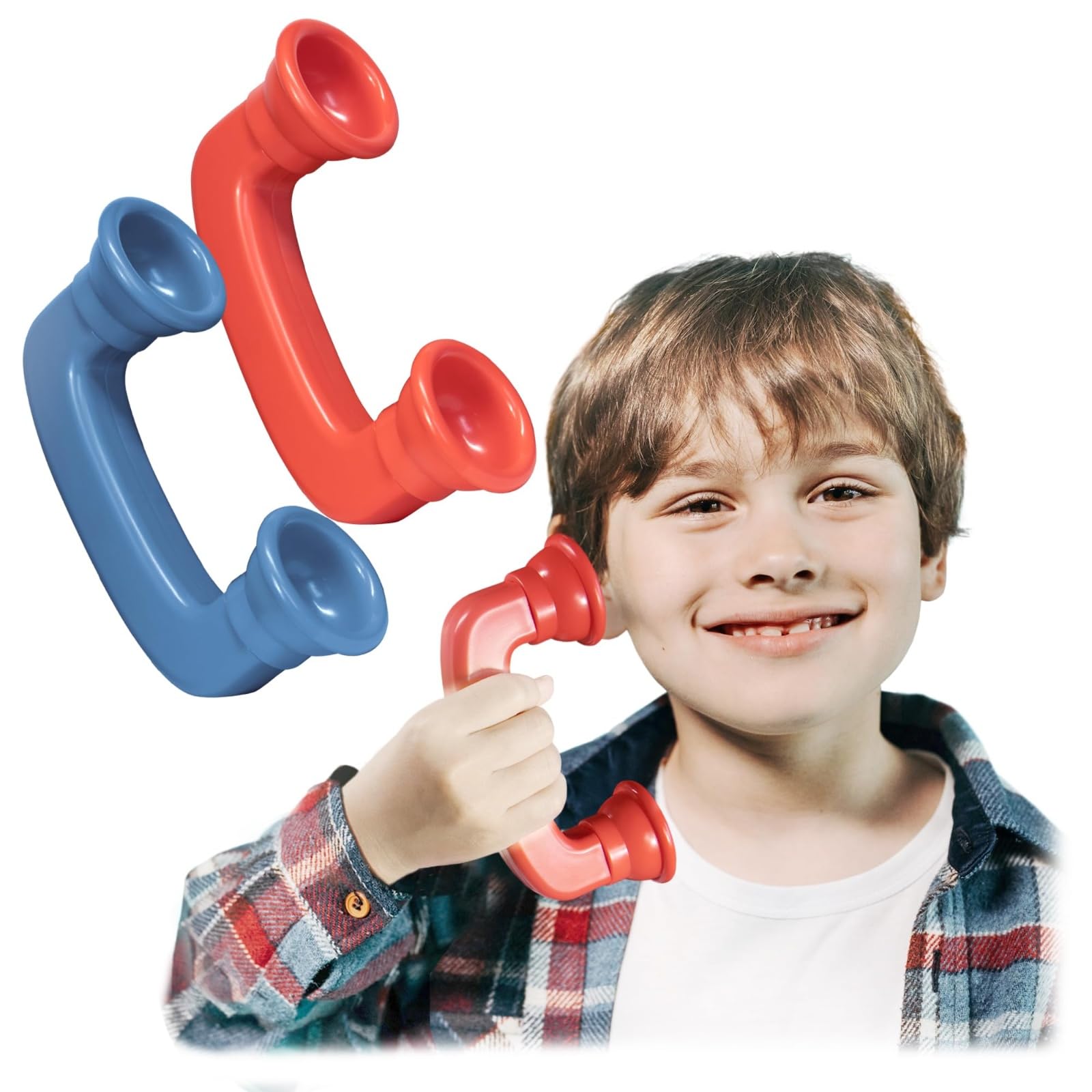 2 Pcs Speech Therapy Tools and Speech Oral Kit - Fun Speech Therapy Toys for Toddlers, Talking Aid for Home Learning, and Essential Speech Therapy Materials for Kids (Red and Blue)