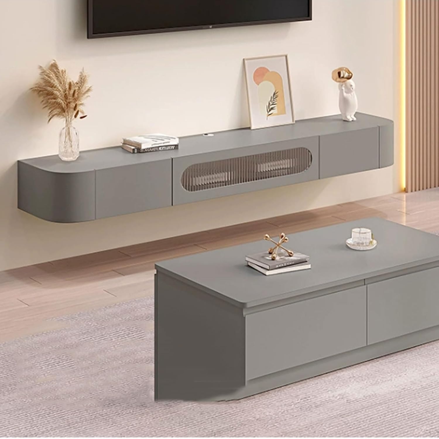 フローティング ウォール エンターテイメント センター モダンな