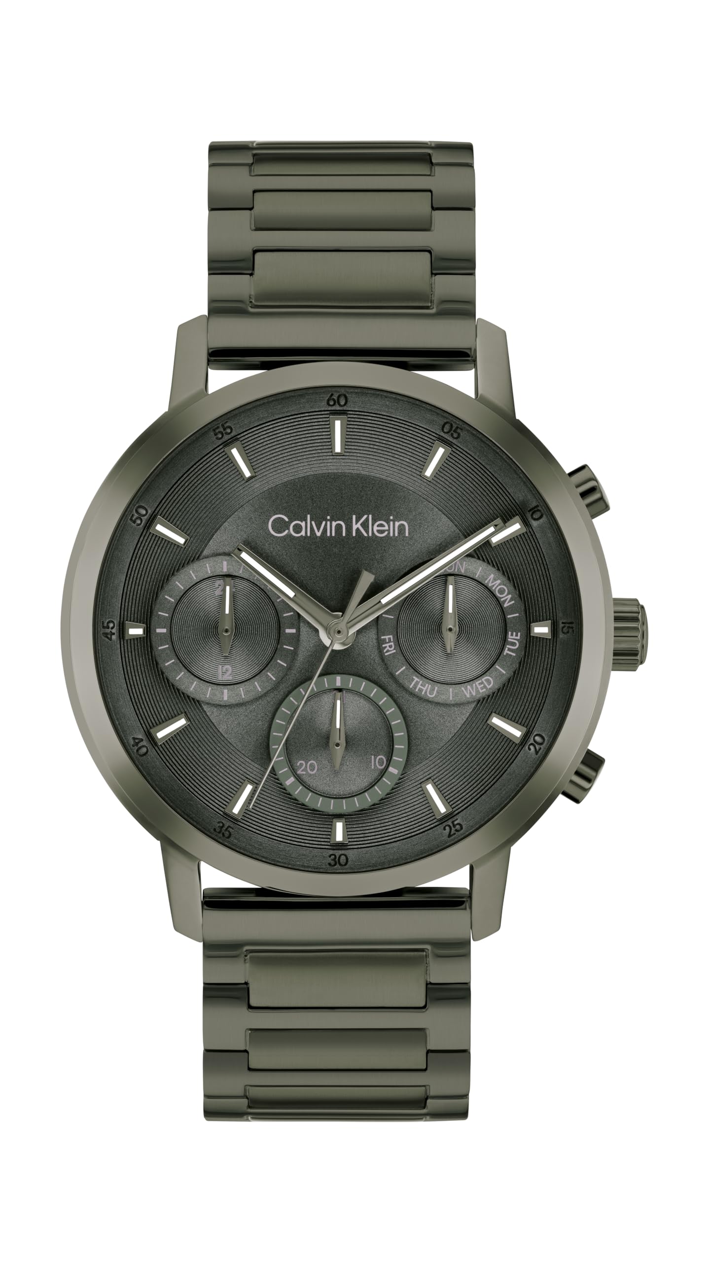 Calvin Klein Orologio Analogico Multifunzione al Quarzo da Uomo Collezione GAUGE con Cinturino in Acciaio Inossidabile Verde - 25200494, Green
