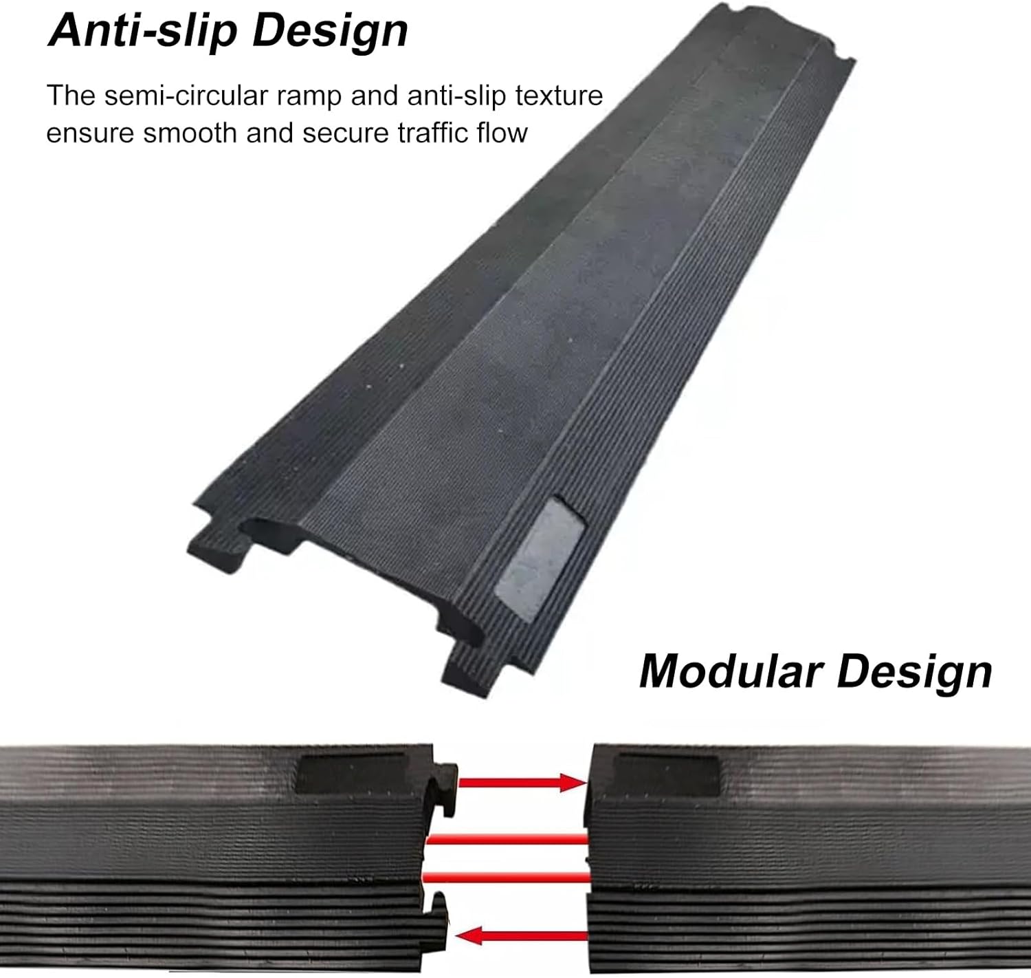 1チャンネルケーブルホースプロテクター ケーブルプロテクターゴムドライブ 1000mm黒色アンチシルプモジュラードライブウェイランプ
