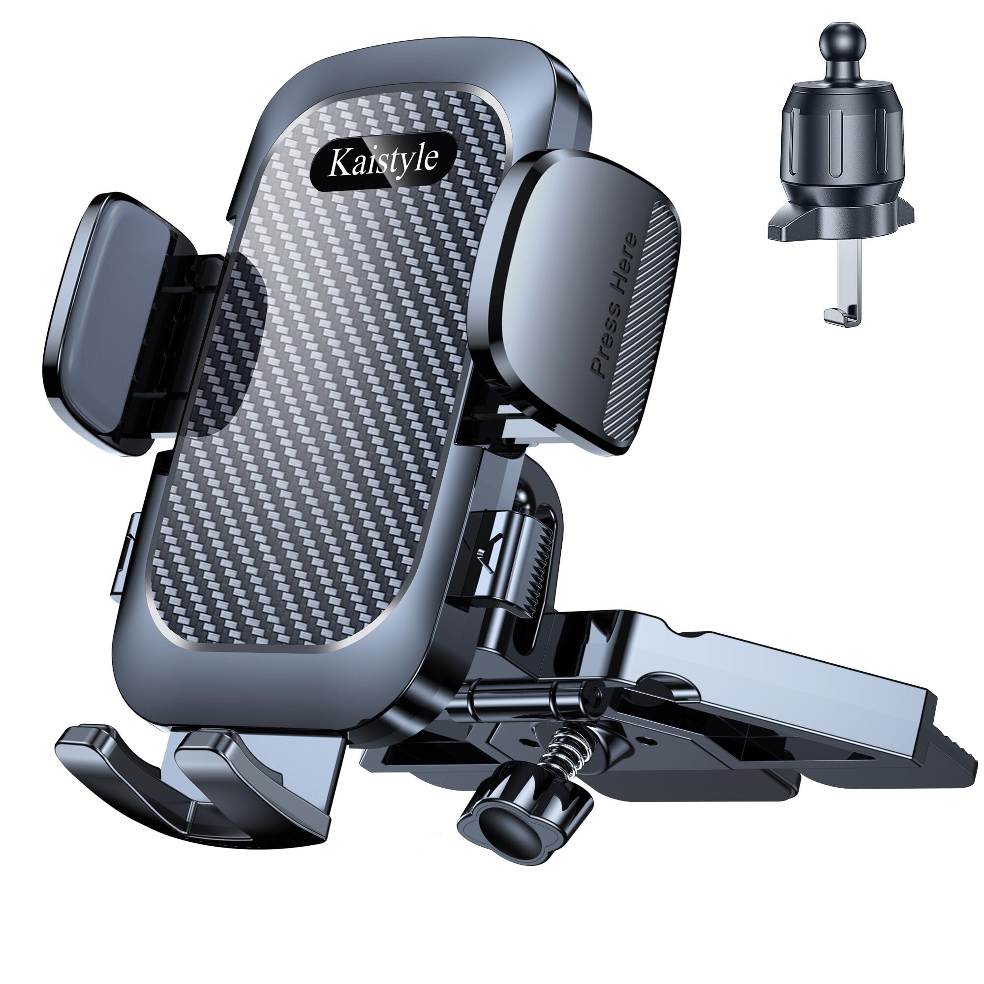 Kaistyle CD Phone Holder for Car【 Ultra Sturdy CD Slot & Air Vent】CD Player Phone Mount for Car CD Slot【Hands Free】Cell Phones Holders for Your Car Accessories for iPhone 16 15 14 Samsung All Phones