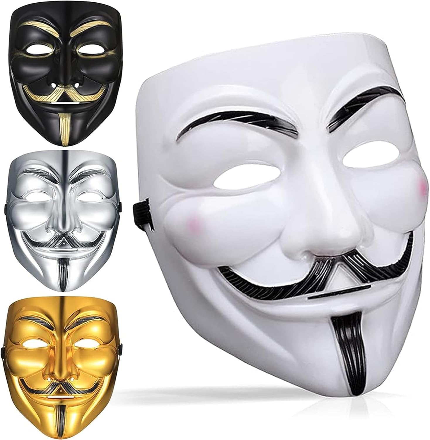 ENAIAH Game Master Maske Guy, 4 Stück Hacker Masken V für Vendetta Guy