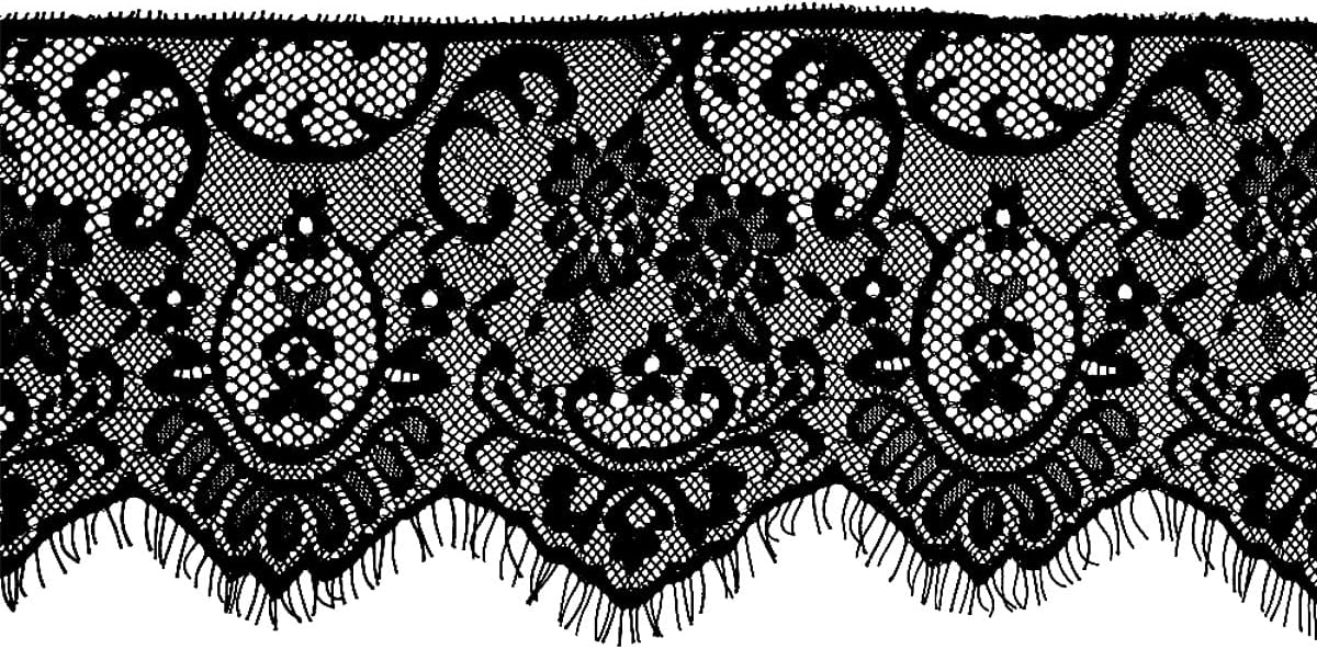 Jagowa 3m Floral Lace Ribbon with Lace Edge and Embroidery Applique