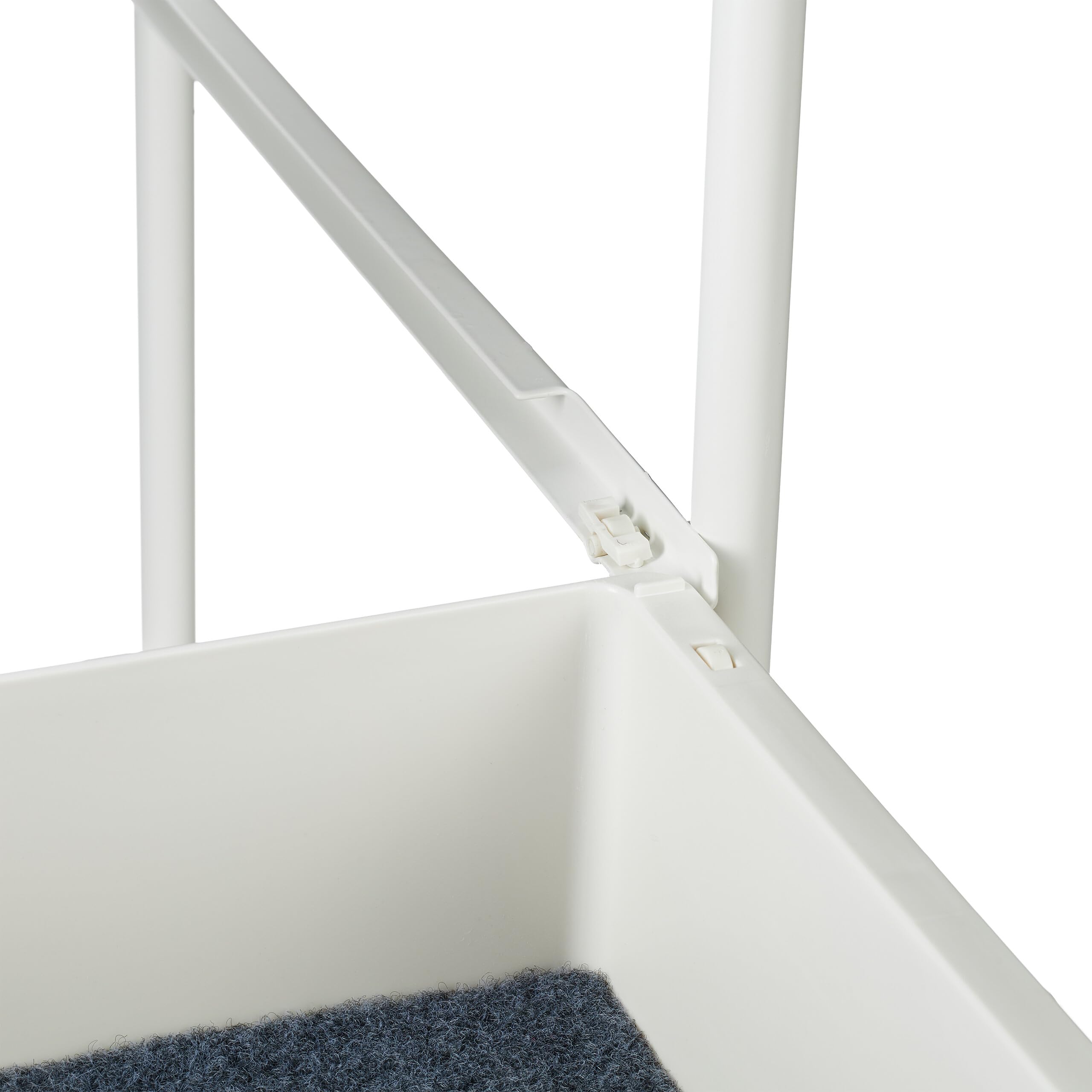 Relaxdays Carrito Auxiliar, 3 Niveles y Balda, Multiusos Cocina y Oficina, Camarera 85,5x32,5x40 cm, Plástico, Blanco