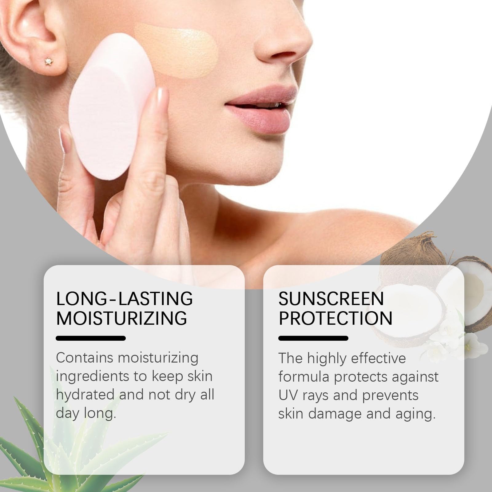 Changing Foundation (2 Piece) - 2-teiliges Make-up-Foundation-Set, langanhaltende, atmungsaktive Make-up-Basis