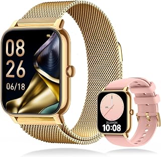 Smartwatch com chamada telefônica (discar/receber), 1.85'' relógio inteligente fitness para homens e mulheres,100+ modalidades esportivas, pedômetro para celulares android e ios