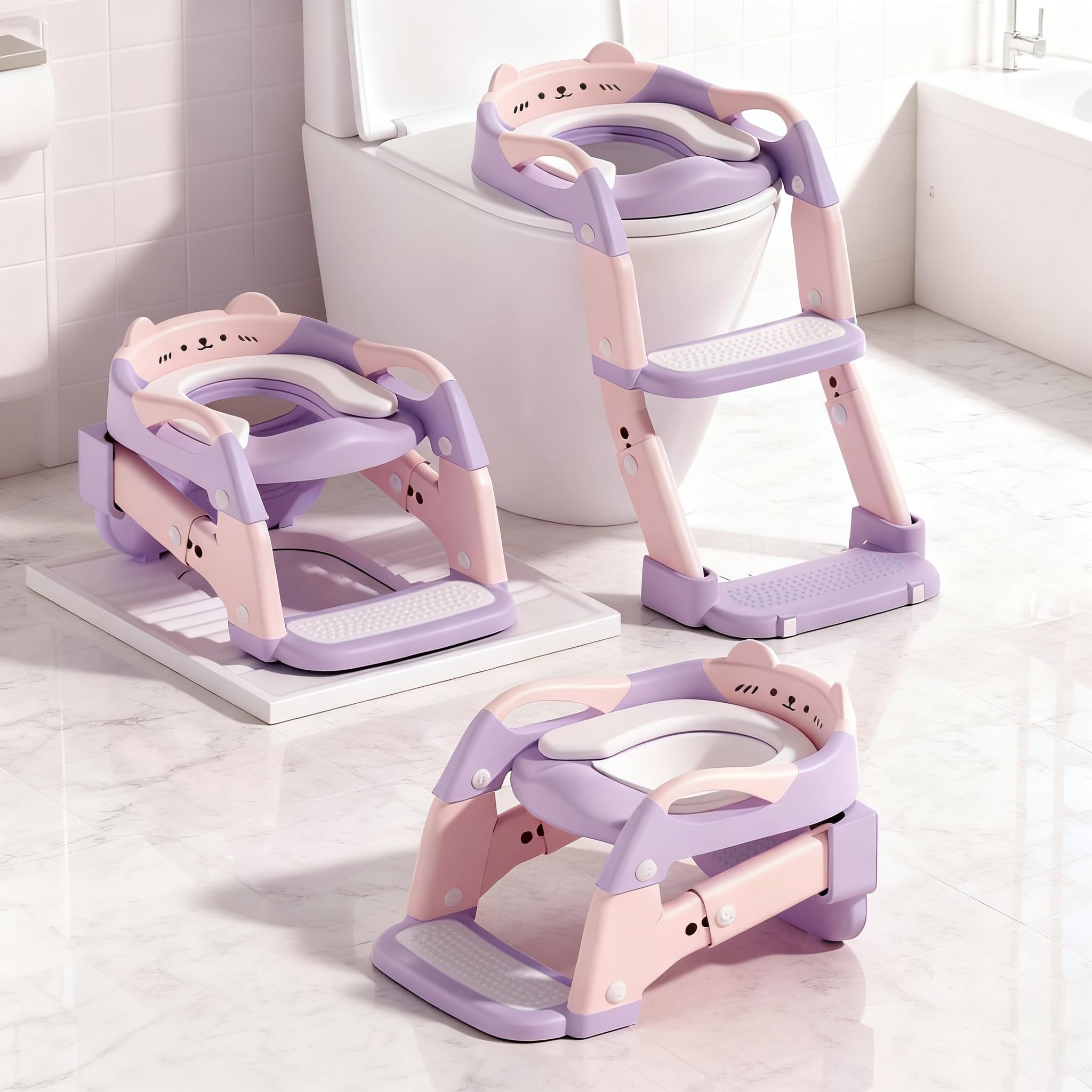 Potty Training Seat Upgrade Toddler Toilet Seat for Kids Boys Girls 3 in 1 Potty Training Toilet with