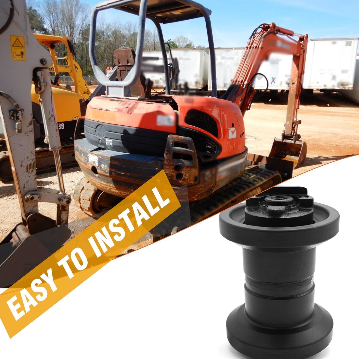 RD118-21700 Bottom Roller, Replacement for Kubota KX121-3 KX121-3S KX040-4 Mini Excavator Rubber Track, Replaces RD148-2170