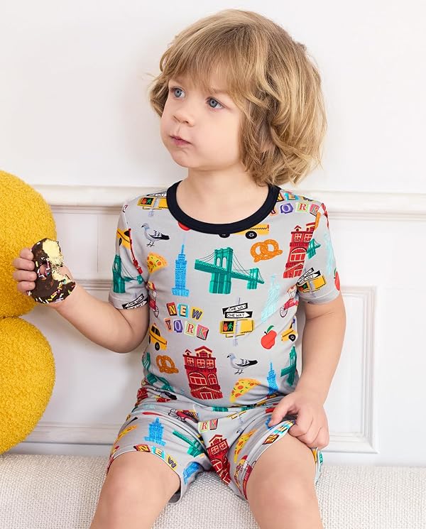 babee Reshinee Bamboo Viscose Toddler Boys Pajamas Set, Short Sleeve Kids by babee Reshinee - Used condition - Image 7