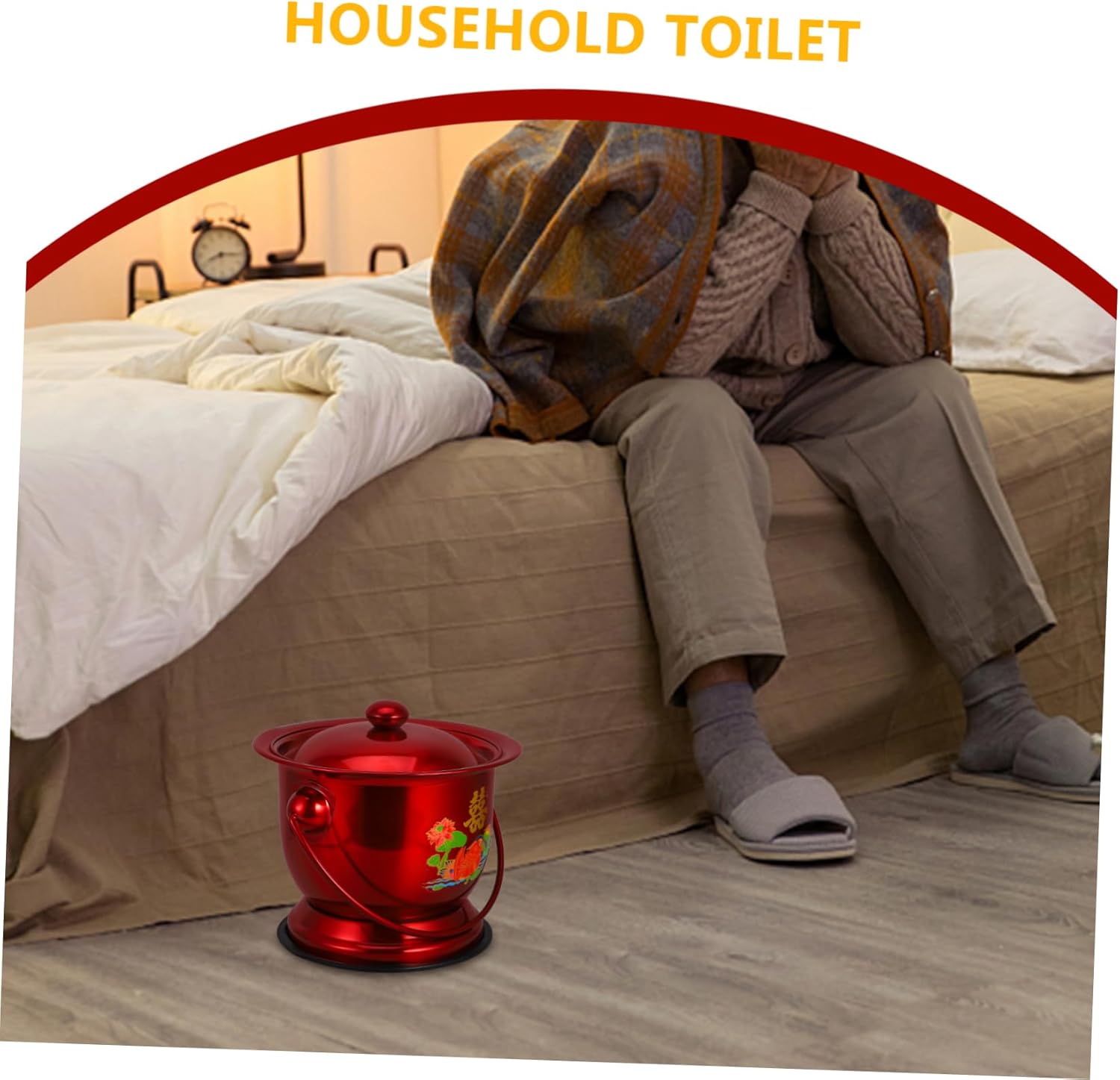 Baluue Bedside Urinal Lid for Adults Elderly and Pregnant Women Car Urinal Portable Potty