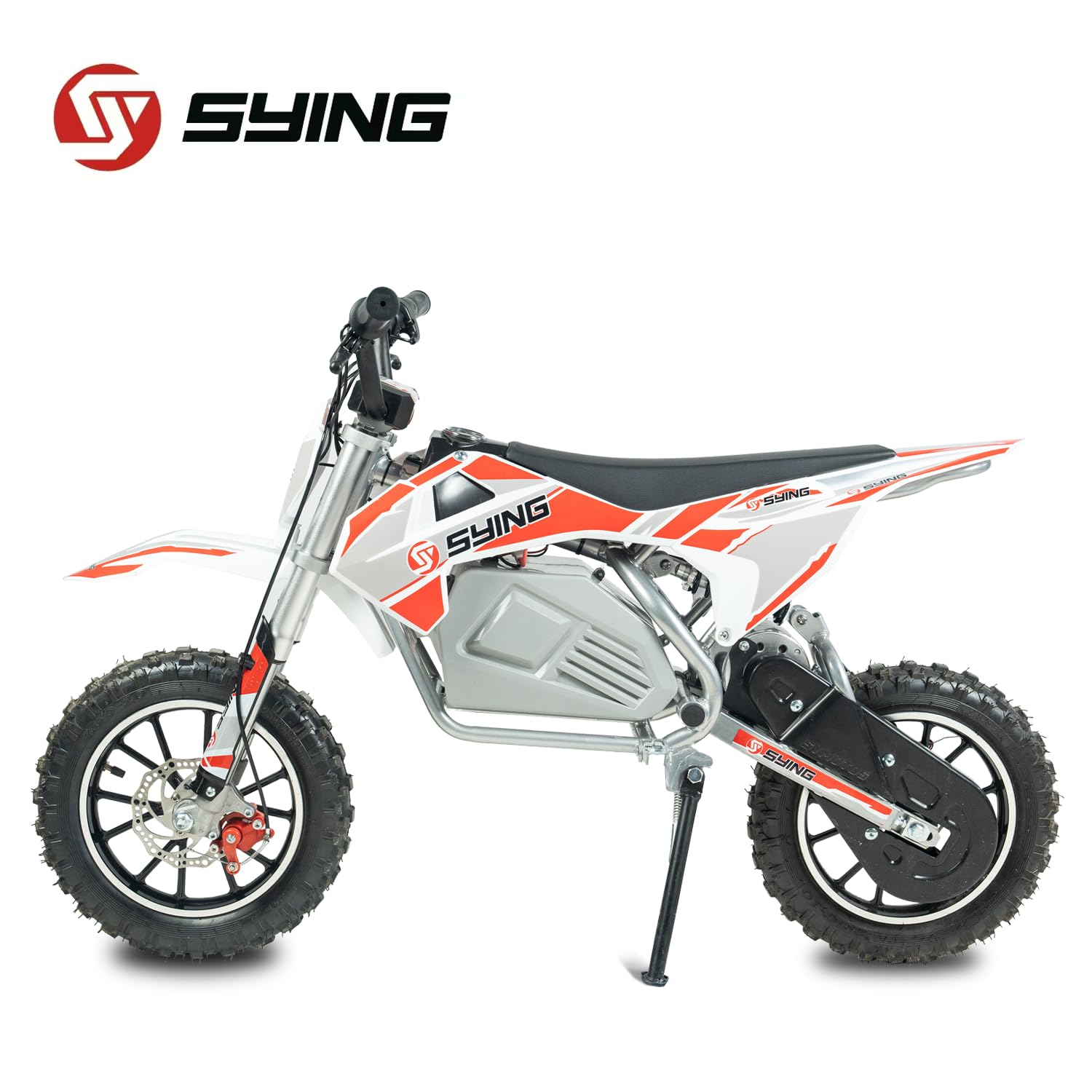 SYING Electric Dirt Bike, 36V 500W Off-Road Electric Motocycle for Kids 8-14 Yrs,15 MPH Peak Speed,Dual Suspension High Torque Motor for Mountain Roads and Trails, Instant Start and Zero Emissions