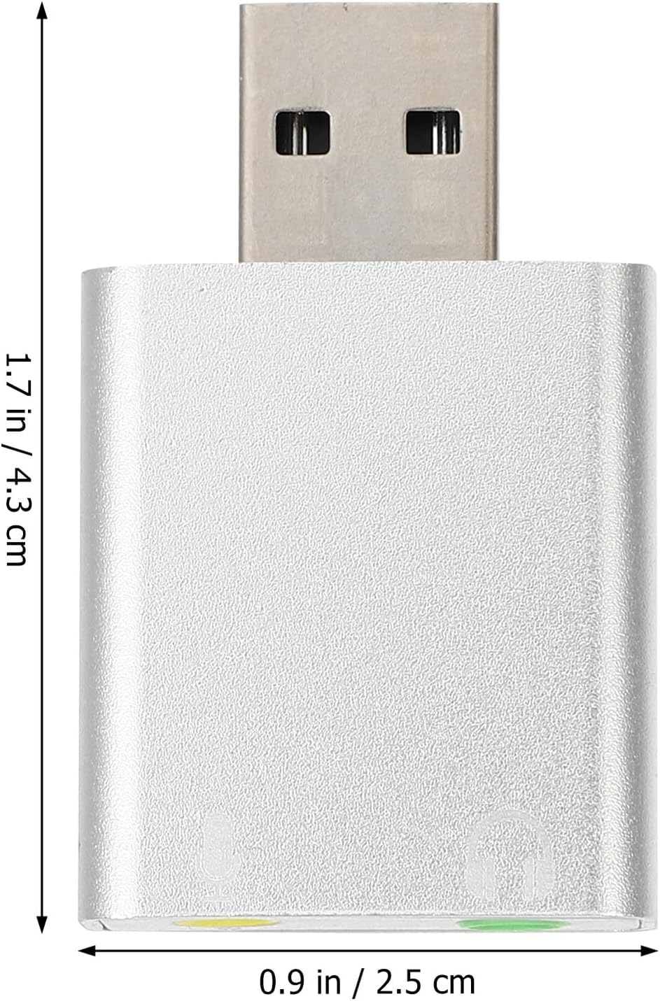 Kisangel Channel USB External Audio Adapter Sound Card with Headphone and Microphone Jack for Laptop Desktop Gaming and Music Playback