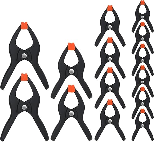 PONY 14-Piece Spring Clamp Set, Nylon Spring Clamps with Adjustable Jaw Pads, In