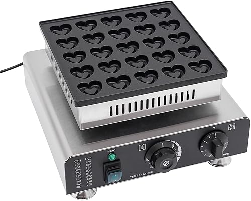 Miniatura 5 de Mini máquina comercial para hacer panqueques, máquina eléctrica holandesa panadera, 25 piezas de hierro para magdalenas para el hogar, restaurantes,