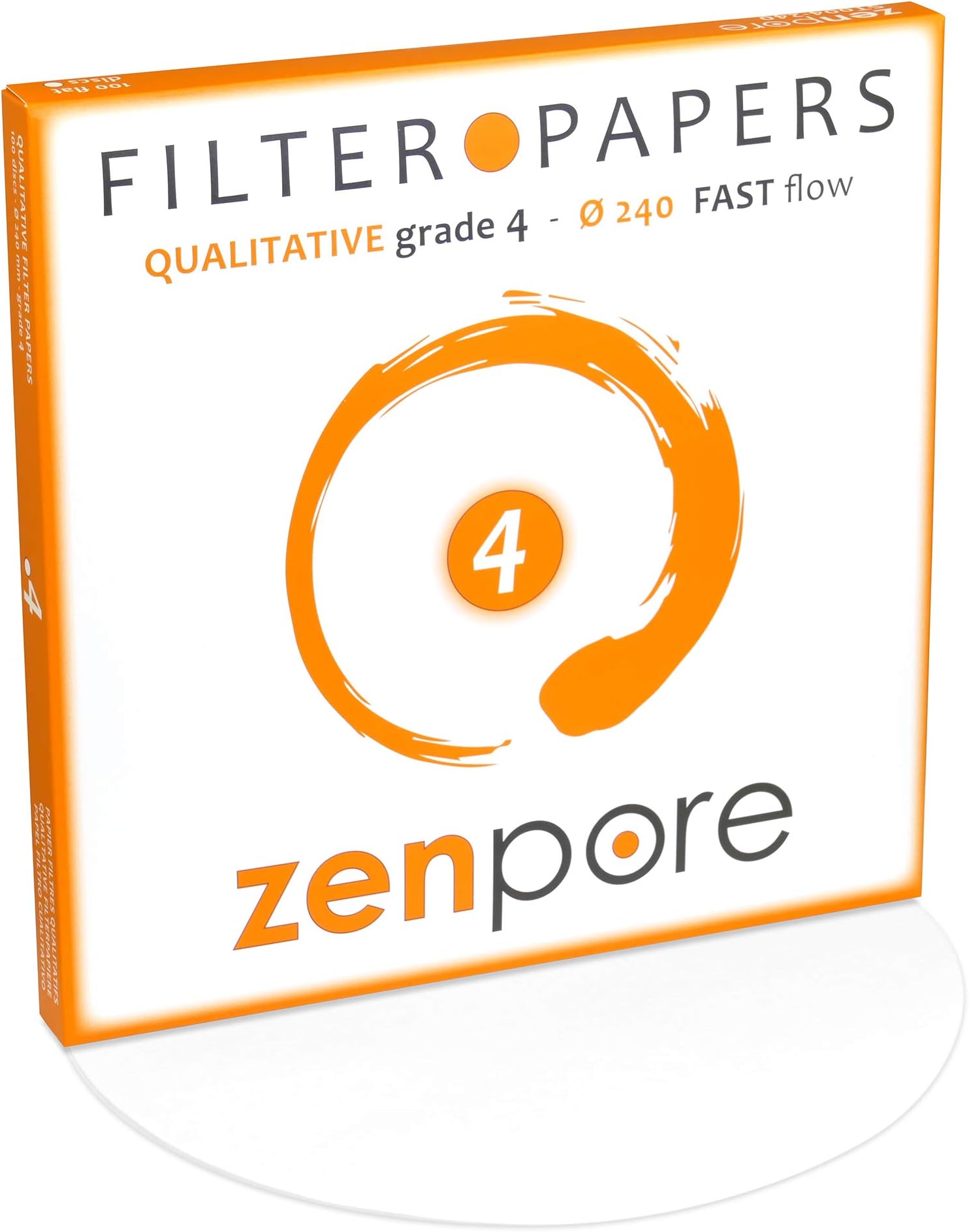 Filter Paper 24cm Lab Qualitative Filter Paper for Chemistry, Standard Qualitative Grade 4-Fast Flow 240mm(100 Discs)