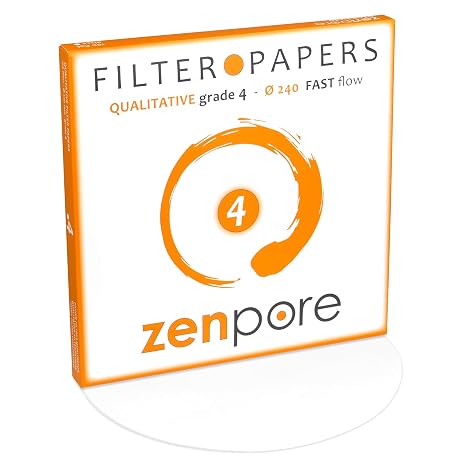 Filter Paper 24cm Lab Qualitative Filter Paper for Chemistry, Standard Qualitative Grade 4-Fast Flow 240mm(100 Discs)