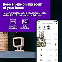 Vista 2 de Roku Indoor Camera for Home Security, 2-Pack - Wired Security Camera with 1080p HD Color Night Vision, Works with Alexa & Google, Motion & Sound