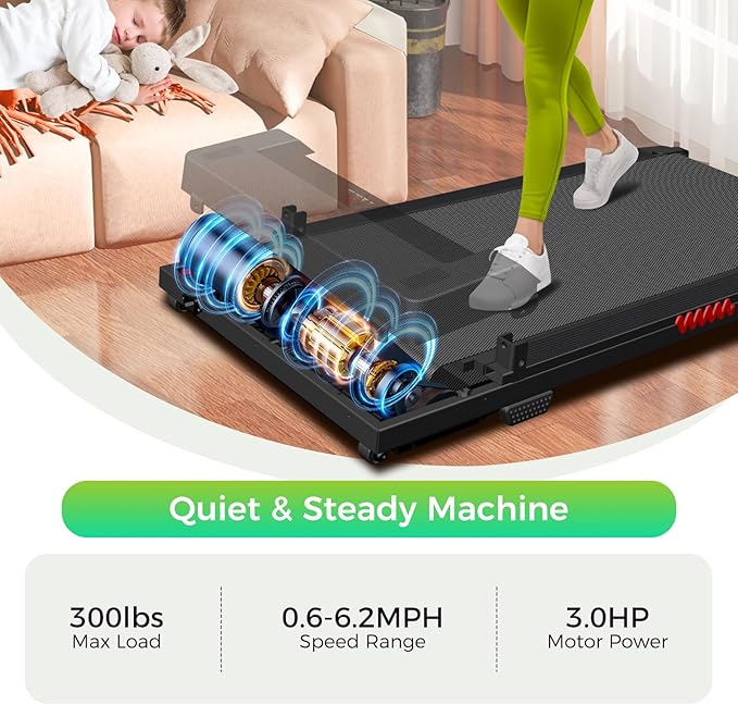 Caminadora Plegable Eléctrica 3 hp con Inclinación y Pantalla LED Negra Roja miniatura 3