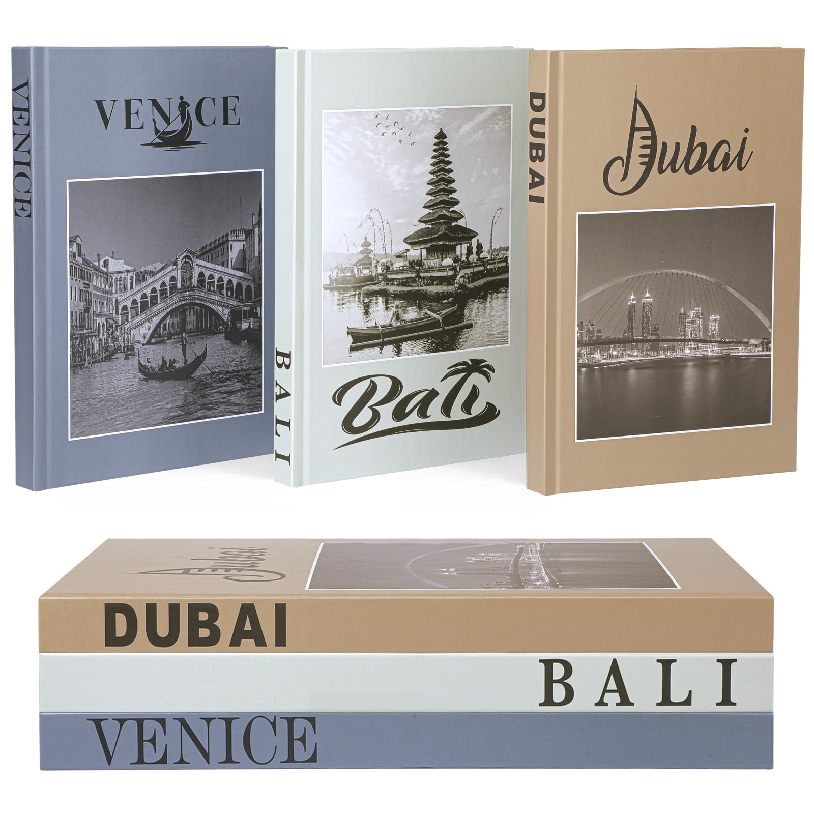 Libros decorativos para regalo de inauguración, juego de 3 volúmenes elegantes para madres