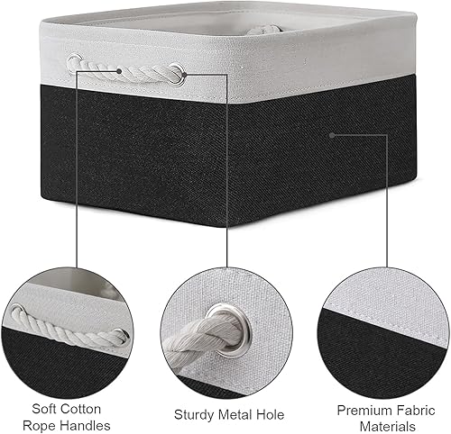 Miniatura 5 de TheWarmHome Contenedores de almacenamiento para estantes, 1 paquete de 13.8 x 9.7 x 6.7 pulgadas, cesta de almacenamiento para organizar el armario,