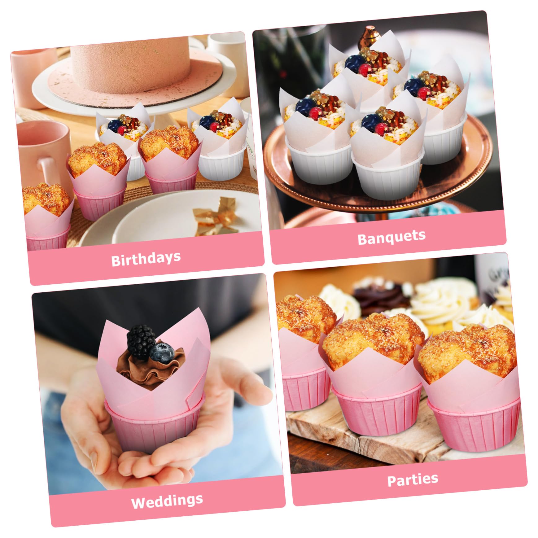 Moldes para Cupcakes y Muffins 200 Piezas de Papel para Hornear | Uso Desechable, Superficie Lisa y Alta Temperatura, para Cumpleaños y Bodas