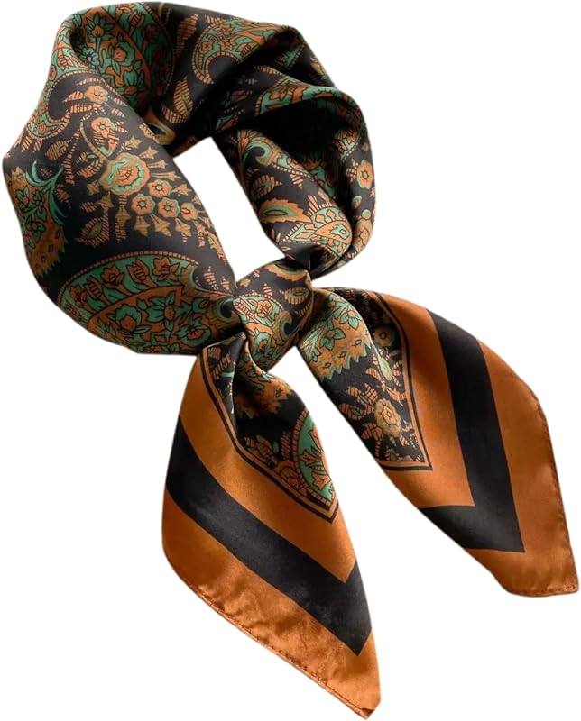 27.5 Inch Silk Like Bandana Head Scarf for Women Neck Bag Scarf