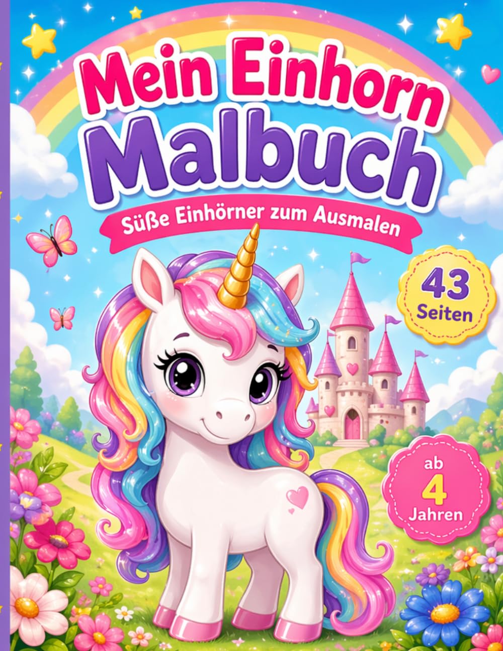 Mein Einhorn Malbuch: Süße Einhörner zum Ausmalen