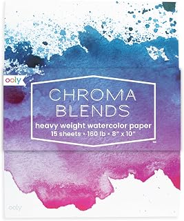Ooly Chroma Blends Acid-Free Watercolor Paper Pad 8 x 10 Inches - 15 Sheets