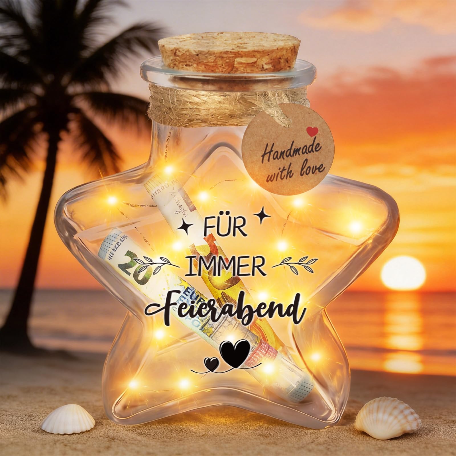 Giftota Geschenke für Frauen - LED Flaschenlicht Sternform Geldgeschenk - Geburtstagsgeschenk Muttertagsgeschenk Beste Freundin Schwester Ehefrau Mama Tochter Kollege