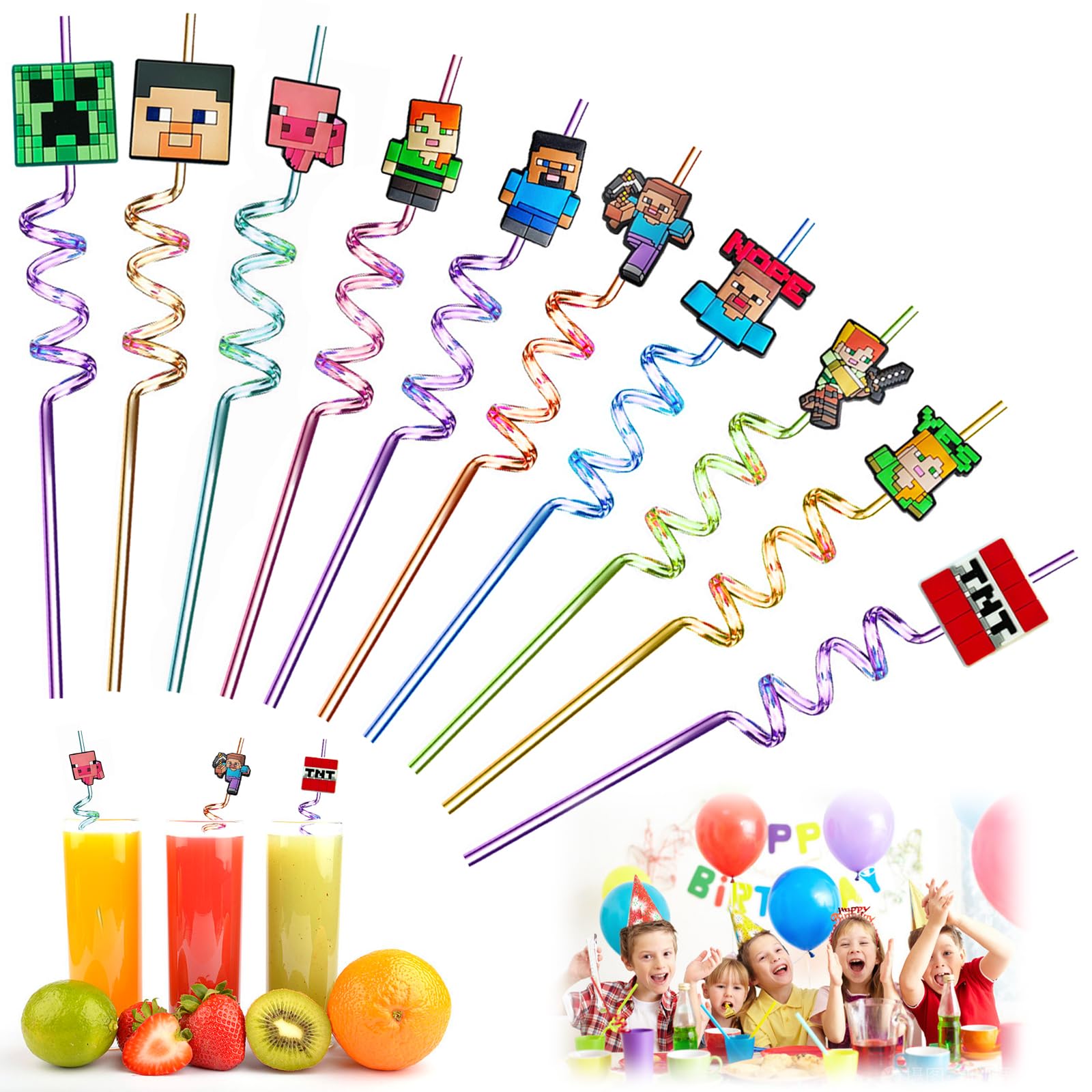 Gabby Compleanno 16 Cannucce A Spirale, In Plastica, Riutilizzabili, Per Bambini, Accessori Per Feste, Feste Di Compleanno, Decorazione Per Feste (B) : : Casa E Cucina Cannucce Colorate In Plastica Prezzi