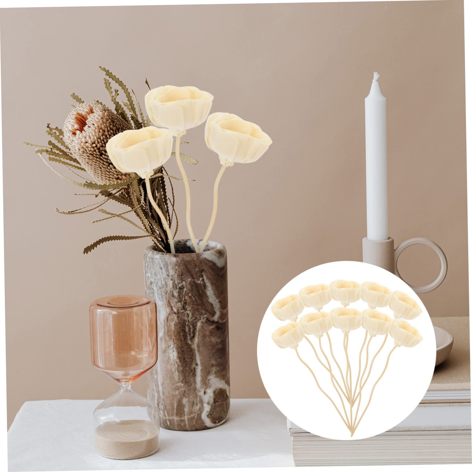 Mikikit 4 Sätze Aromatherapie-rattanblume Duft Diffusor Stäbchen Für Öldiffusor Nachfüllung Drinnen Stöcke Aromasticks Öl-Sticks Hölzern 10 Stück * 4