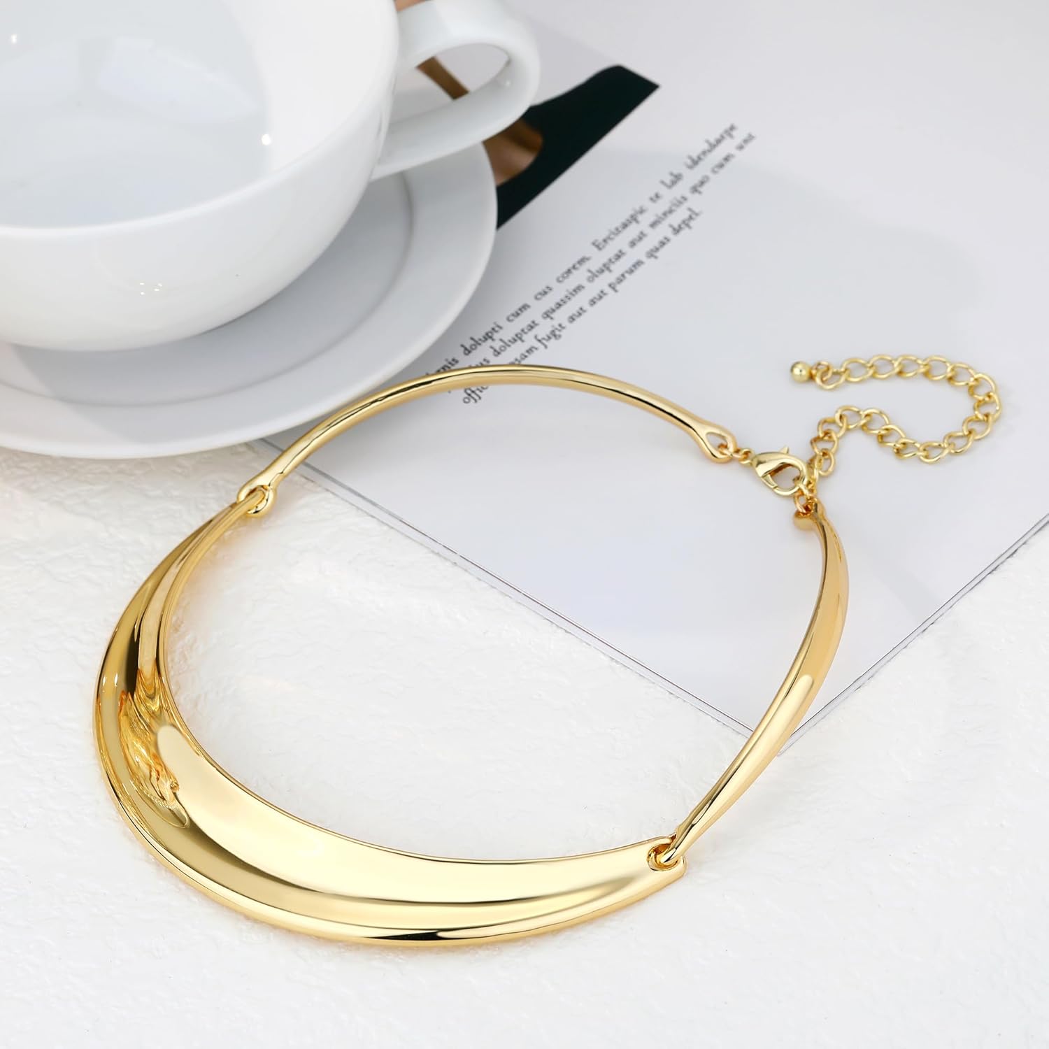 Necklaces for Women Chunky Chain Gold Choker Collar Necklace for Women Trendy Adjustable Gold Choker Statement Jewelry Fashion Jewelry Gifts for Women Casual, Classic Prom, Party