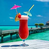 Vista 8 de ALINK 100 popotes de paraguas para bebidas, pajitas de plástico para cóctel, pajitas tropicales para fiestas hawaianas/cumpleaños/decoración
