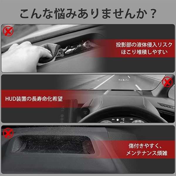 Cartist アルファード ヴェルファイア 40系 HUD保護カバー HUDカバー HUD装着車専用 ヘッドアップディスプレイカバー ALPHARD VELLFIRE 40 2023年6月-現行 車種専用設計 保護カバー HUD防塵カバー 防水 高視認 高透過率 二重像対策 反射光軽減 耐久性 カスタム 内装パーツ インテリア アクセサリー ブラック 1PSC [並行輸入品] - 3