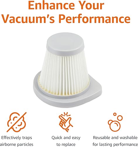 Miniatura 2 de Yaxa Basics Filtros de repuesto lavables solo para aspiradora de palo con cable 2 en 1 (no para otros modelos), paquete de 4, color blanco