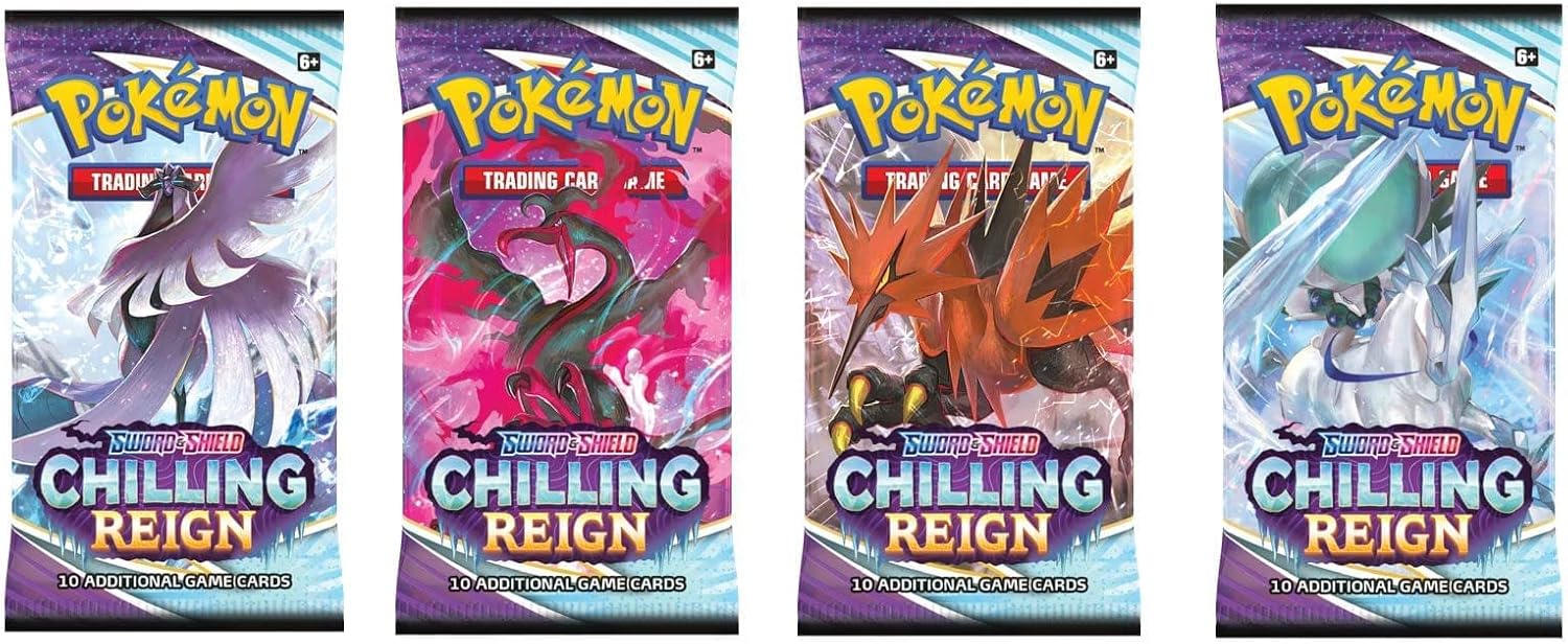Pokemon TCG Sword & Shield 6 Chilling Reign Booster Packs (4 Packs)