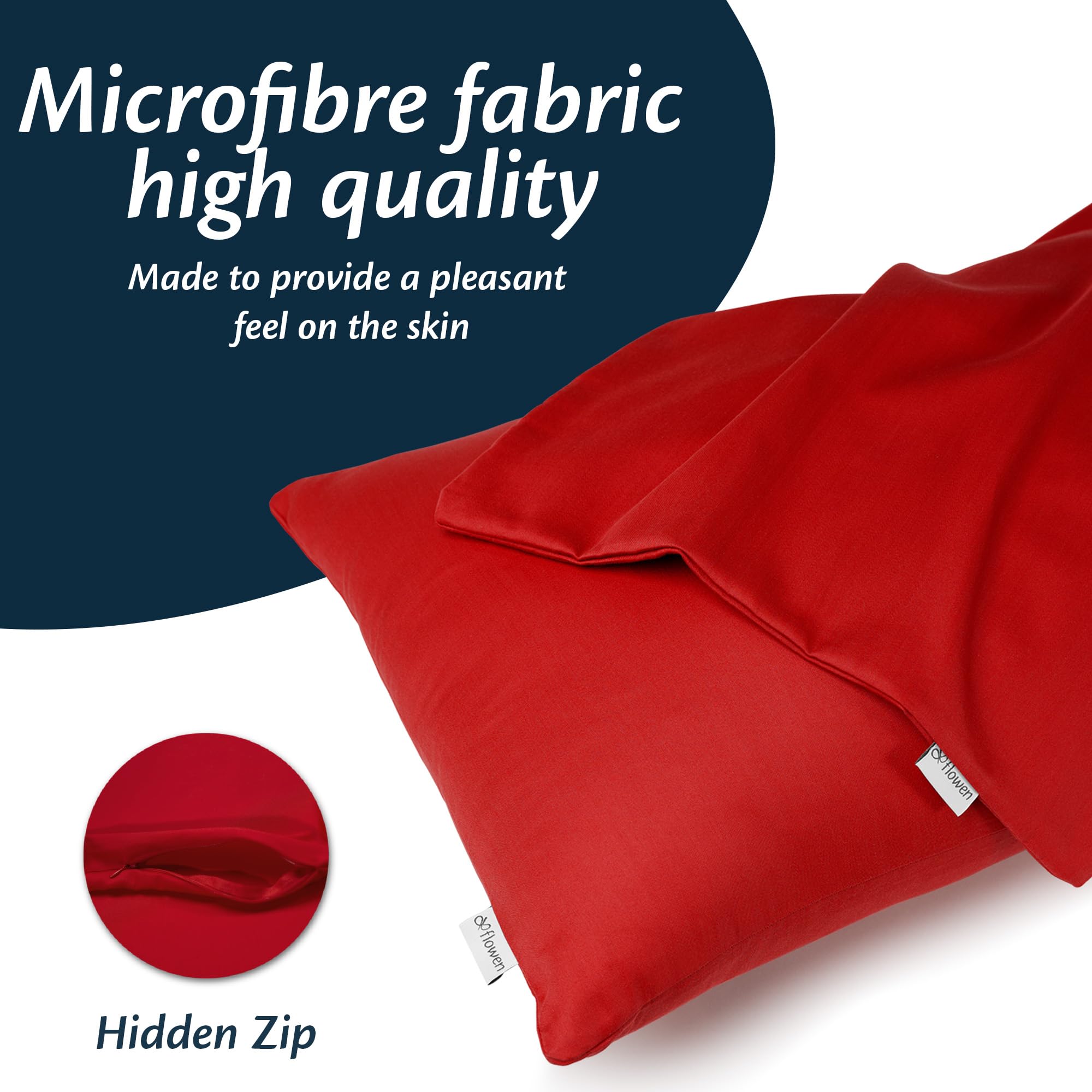 Flowen Federe Cuscini Divano 30x50 Set da 2 Copricuscini in Microfibra Fodere Lavabili e Resistenti 30 x 50 cm Tessuto 100% Poliestere Traspirante Anallergico Antiacaro Ideali per Arredo Casa