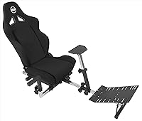 Vista 2 de OpenWheeler GEN3 Racing Wheel Simulator Stand Cockpit Black on Black Fits All Logitech G923 G29 G920 Thrustmaster Fanatec Wheels Compatible