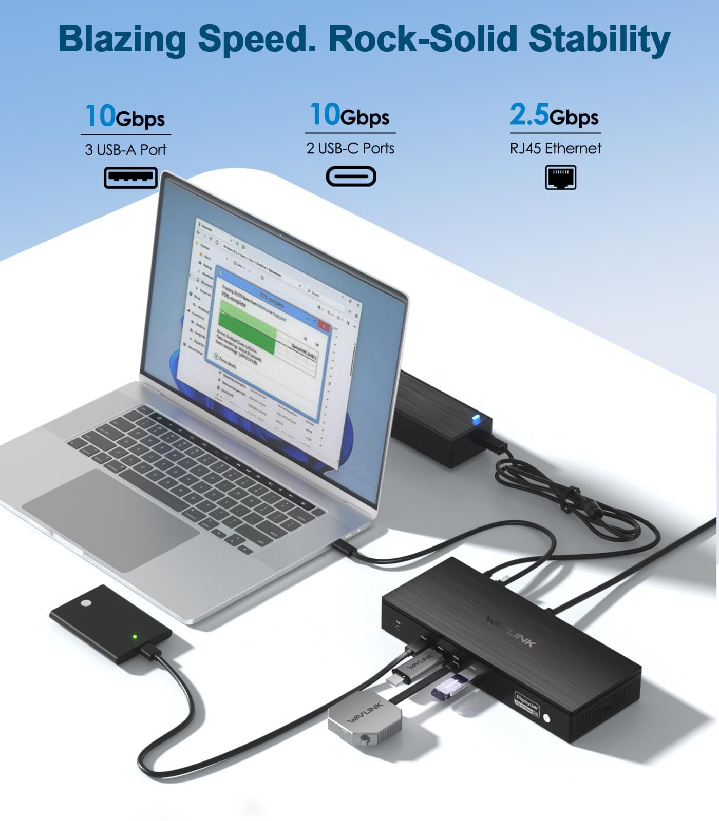 Station D'accueil Pro 5 Moniteurs, WAVLINK DisplayLink Dock