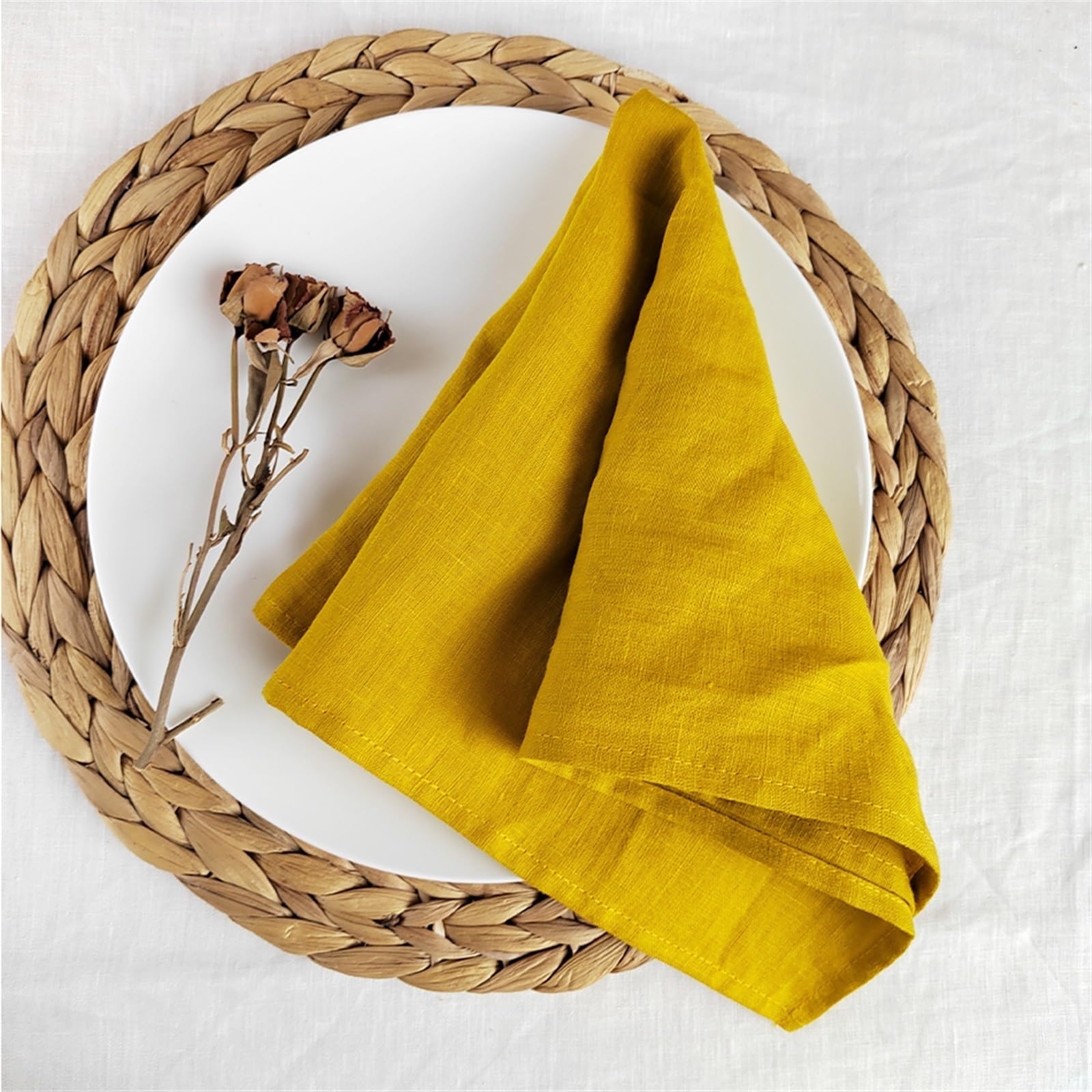 Cloth Napkins 6PCS 100% Linen Table Napkins,30x45cm Natural Material