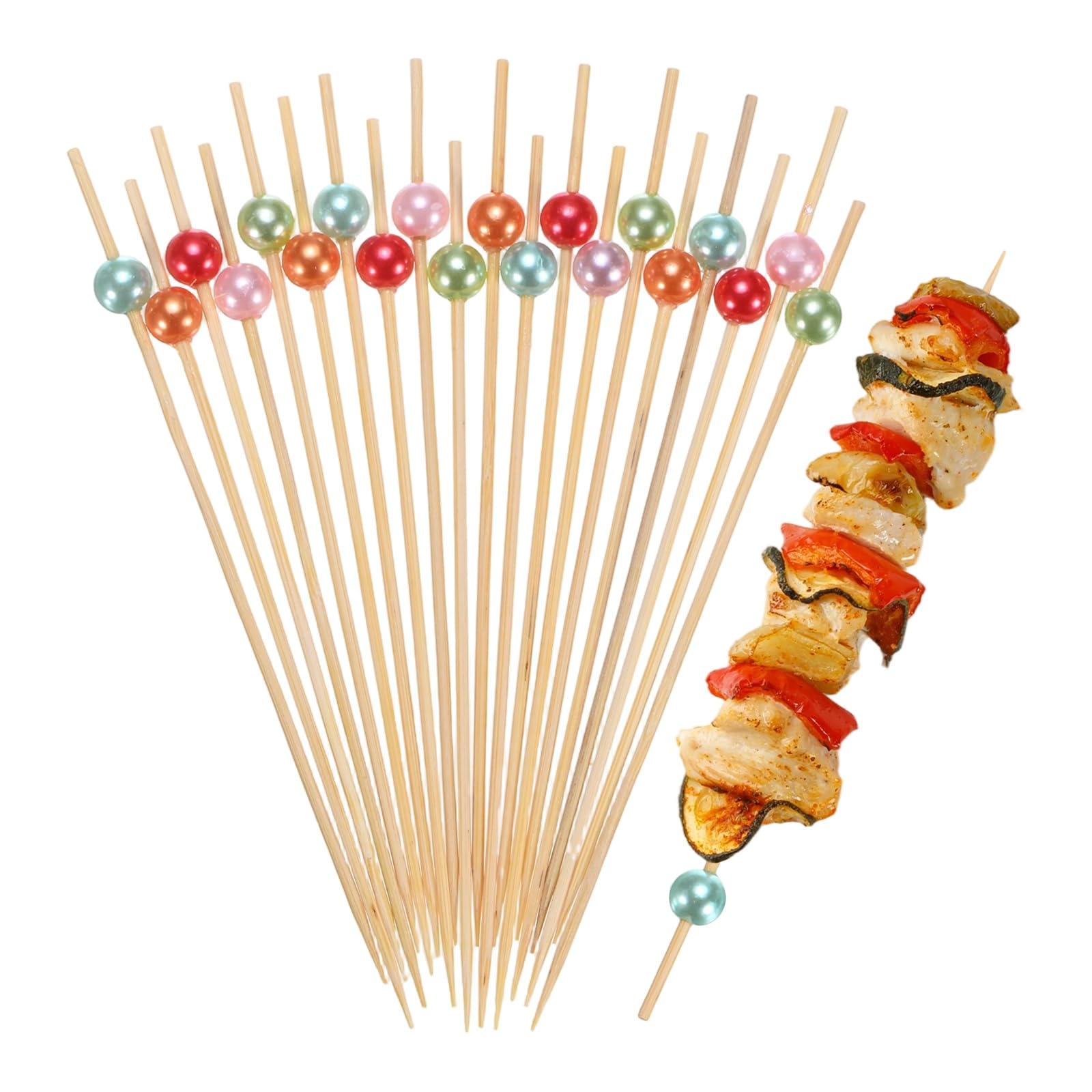 M METERXITY 100-Pack Cocktail Picks 4.7 inch Bamboo Fancy Toothpicks