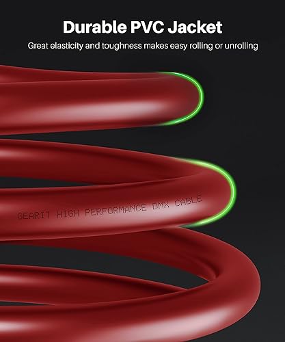 Miniatura 3 de GEARit Cable de iluminación de escenario DMX a DMX (25 pies, paquete de 6) DMX macho a hembra (compatible con XLR) de 3 pines equilibrado blindado